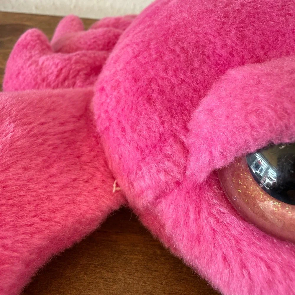 2pc Wishpets 2013 Droopy Crabby Plush Lot Pink Purple Large Eyes Bow 03707 Set